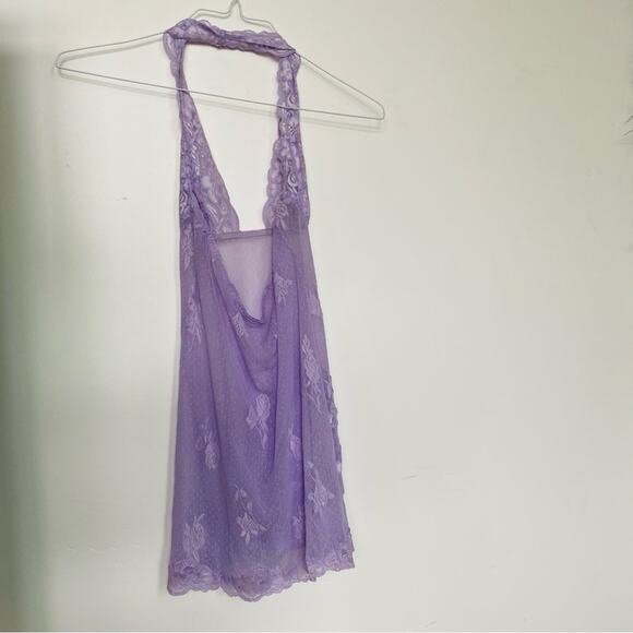 NEW VS VICTORIAS SECRET Lavender Purple Sheer Lace Slip Dress Chemise Lingerie S - Picture 6 of 7